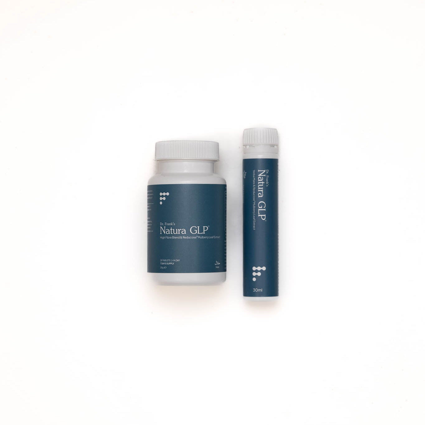 One bottle of Natura pills and one Natura drink, labeled 'Nature GLP' on a white background